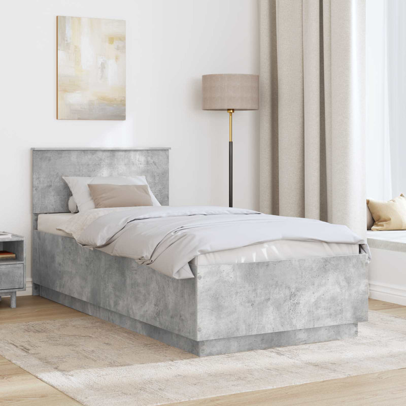 Bed, Concrete Grey, Single (3')