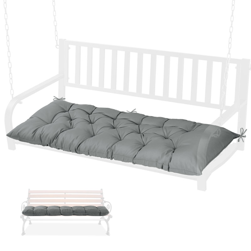 Coussin de banc d'extérieur 60 po x 20 po, coussin de siège de patio imperméable avec attaches, coussin de remplacement pour balancelle, banc de jardin, utilisation intérieure / extérieure