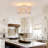 Boho Wood Bead Flush Mount Ceiling Light, 13" Diameter, white, 3-light E26-34697721