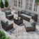 6-Person All-Weather Wicker Modular Patio Conversation Set with Cushions