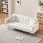 Canapé-lit en molleton beige 71,7 pouces, accompagné de deux coussins décoratifs luxueux pour un confort accru