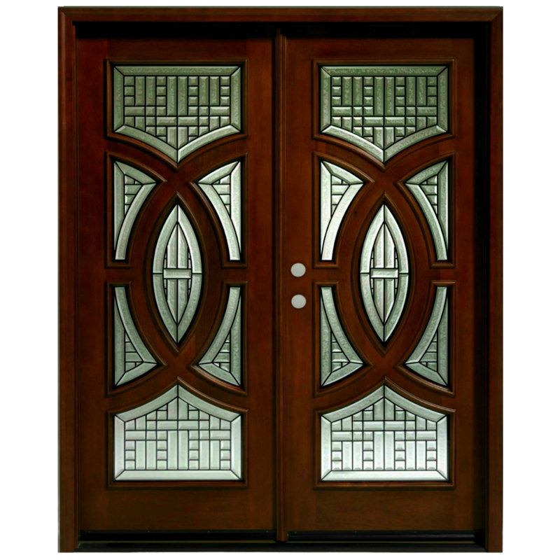Portes d'entrée frontales circulaires Delux Wodd, S'ouvre à droite vers l'intérieur