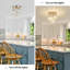 Plafonnier semi-encastré 3 lumières en cristal, plafonnier moderne doré avec abat-jour en cristal transparent, éclairage de cuisine de salle de bain de couloir