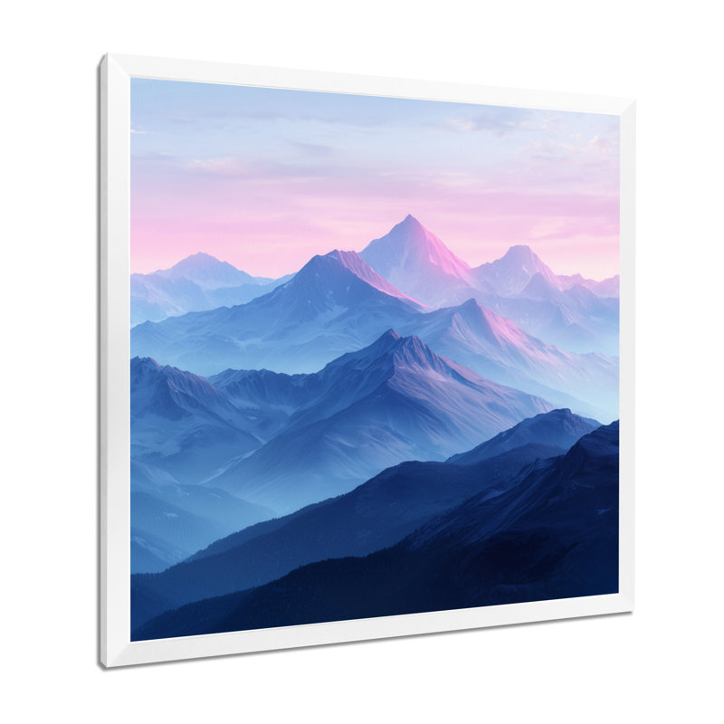 Gilan, montagnes mauves dans la lumière du matin I - montagnes, art mural, Reproduction encadrée d'une seule photo, Blanc