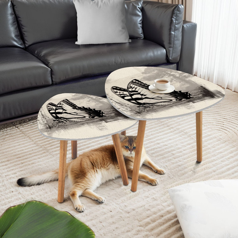 Ensemble de 2 tables basses gigognes Triangle