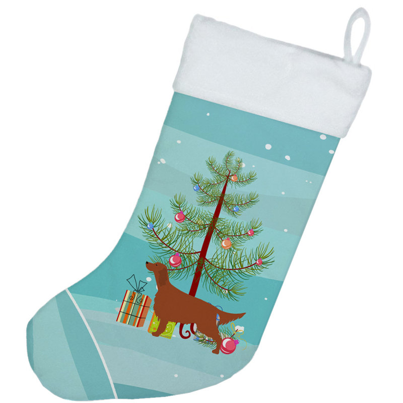 Chaussette de noël joyeux de noël, Setter irlandais