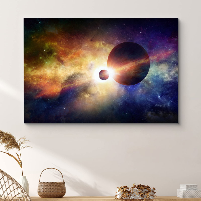 " Purple Galaxy Solar Eclipse Colorful Ultra ", 24'' H x 36'' W
