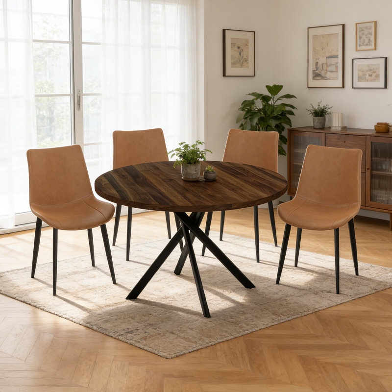 Ensemble de table de salle à manger 43,4 pouces pour 4 personnes, ensemble de table basse moderne Mid-Century pour la salle à manger