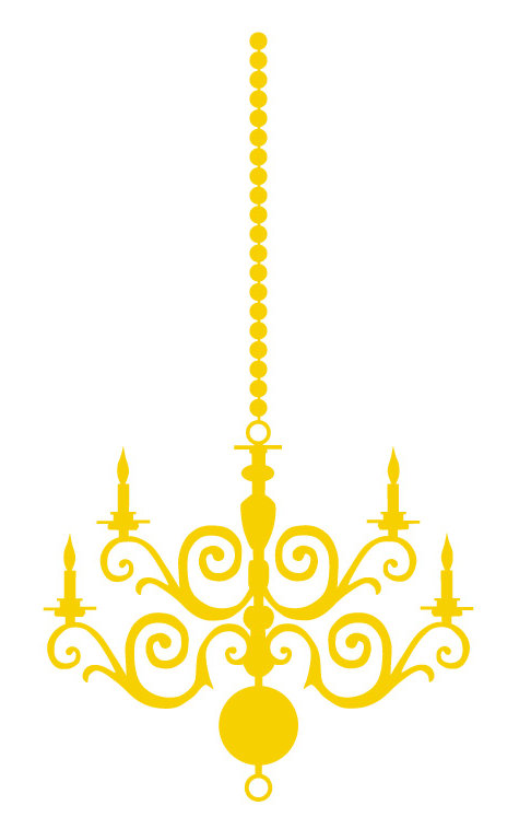 Décalcomanie murale lustre, Jaune clair