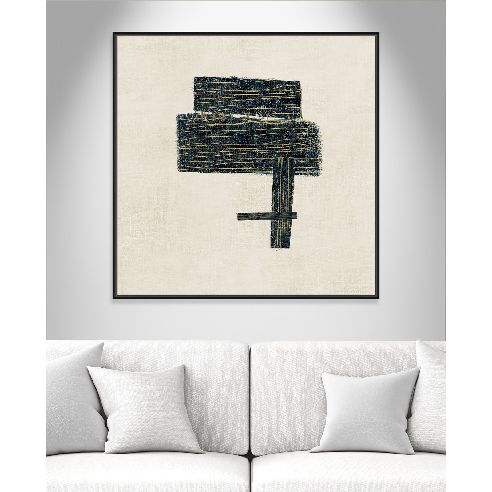 Stiched I Print by , 41.5" H x 41.5" W, Black