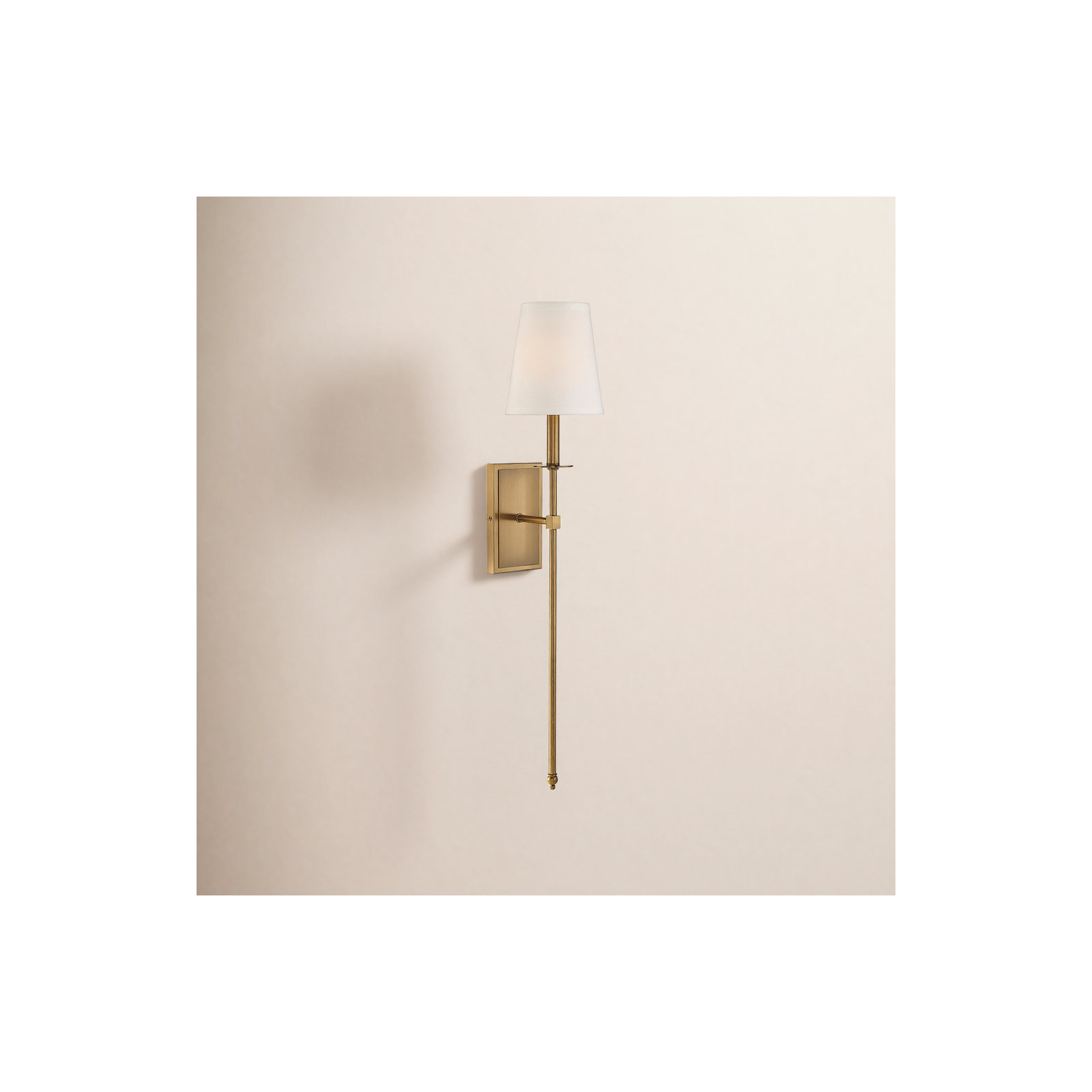 Jillian 1-Light Wallchiere, 33.5" H x 6.75" W x 8'' D, Warm Brass