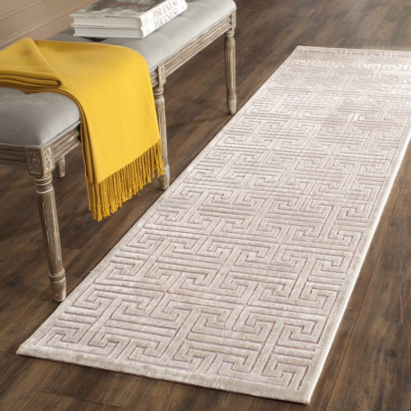 Tapis mauve en coton Richmond, Tapis de couloir 2 pi 3 po x 7 pi