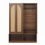 Meuble de rangement d'entrée de style champêtre, organisateur de vestiaire avec portes cintrées en rotin, espace de rangement pour les vêtements suspendus et le manteau d'entrée-1513940895