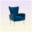 Fauteuil d'appoint rembourré en velours-84553041