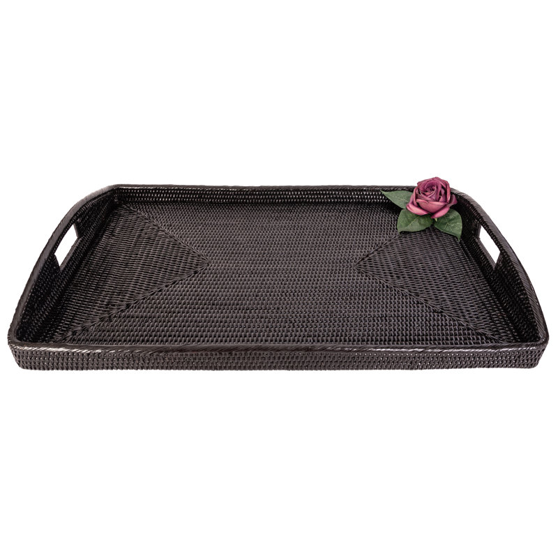 Repose-pieds rectangulaire Ilonka Grayton, Noir Tudor, H 2 po x l 28 po x P 18 po, Pas de paquet
