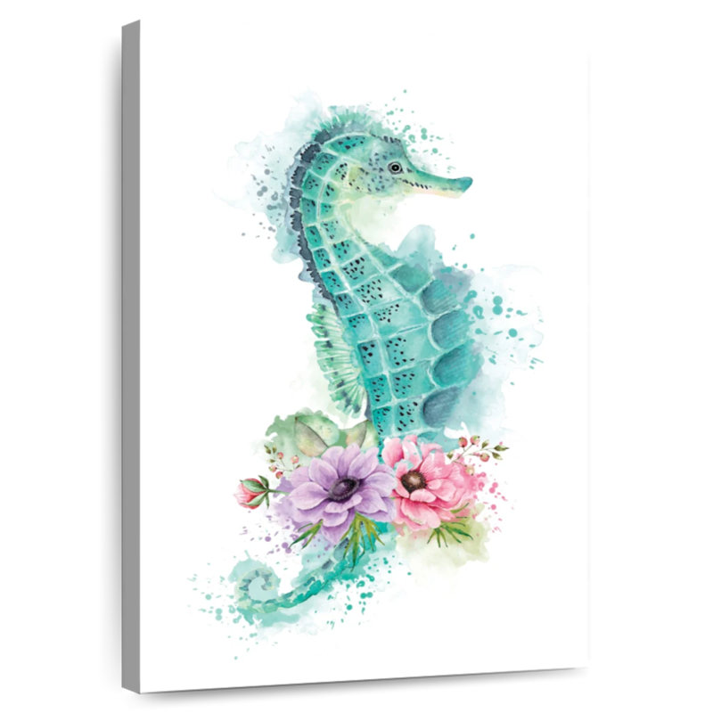 Green Seahorse Splash, 48" H x 32" W