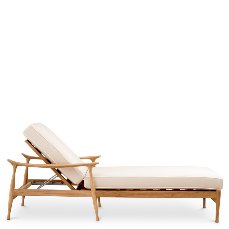 Manzo Outdoor Teak Chaise Lounge