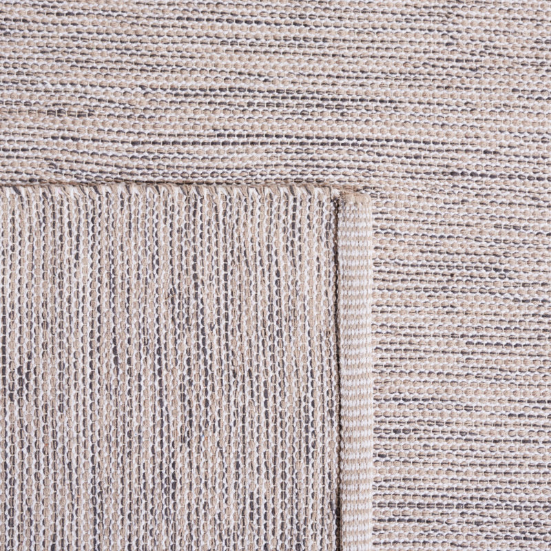Tapis en coton tissé à plat à la main en beige / ivoire, Tapis de couloir 2 pi 3 po x 9 pi