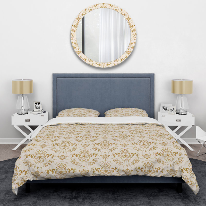 Brown Damask - Abstract Duvet Cover Set - Microfiber Polyester