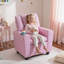 Fauteuil inclinable pour enfants avec porte-gobelet, dossier et repose-pieds réglables rose-696945220