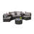 7-Piece Half-Moon Sectional Sofa Set with Coffee Table-1867773157