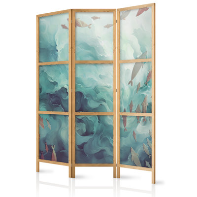 171cm H Solid Wood Folding Room Divider