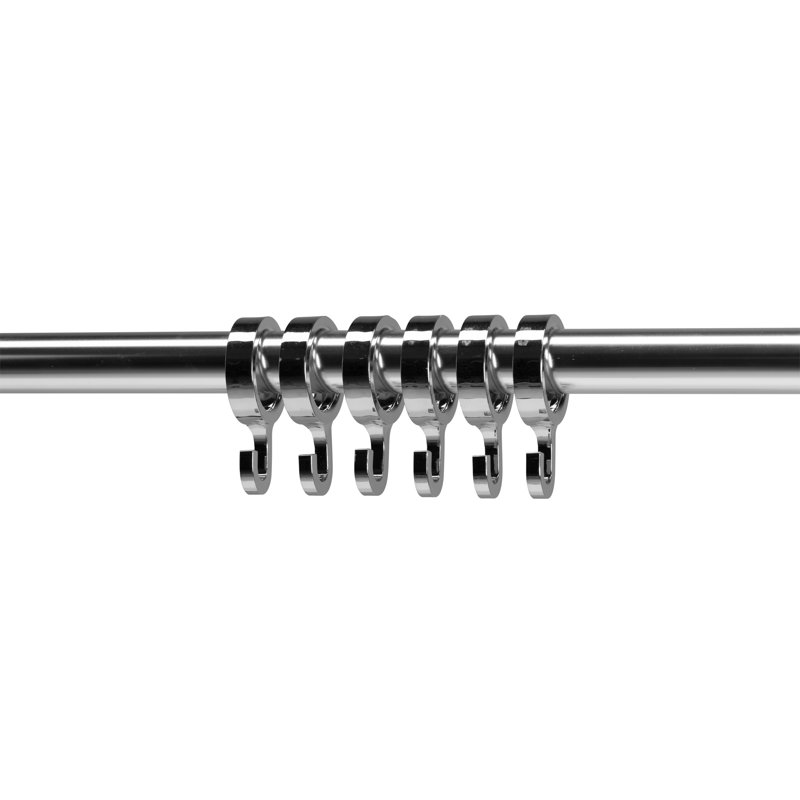 250cm Straight Shower Curtain Rod & Hook Set
