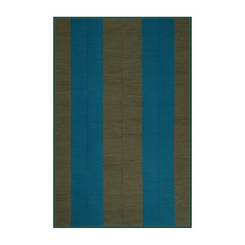 Machine Washable Checkered Green Area Rug, Rectangle 6' x 9'