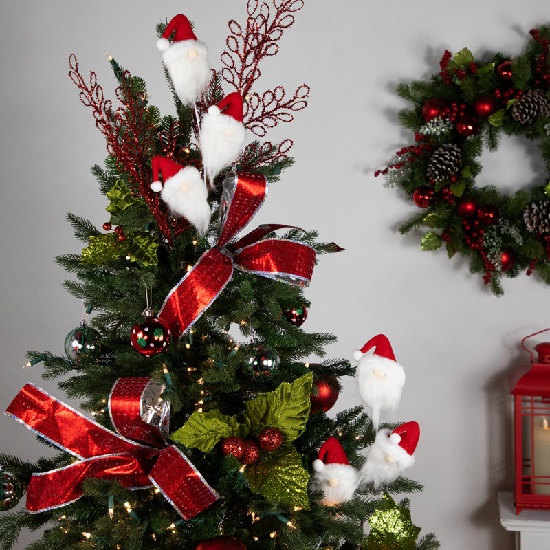 Ensemble de 2 peluches rouges et blanches de Noël en forme de père Noël gnome 27 po