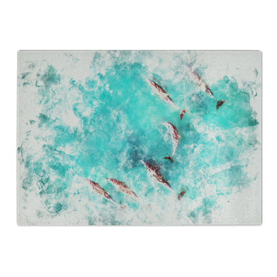 Tempered Glass Sunlight upon the Dolphins Chopping Board