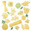 Variété de pâtes variées - toile vibrante décorative