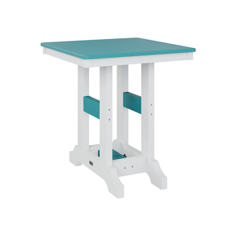 Table de bar carrée Brandon, H 39,5 po x l 28 po x P 28 po, Bleu Aruba