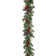 72" Artificial Mixed Frosted Berry Pine Cone Christmas Garland with Geometric Pyramid String Light Set