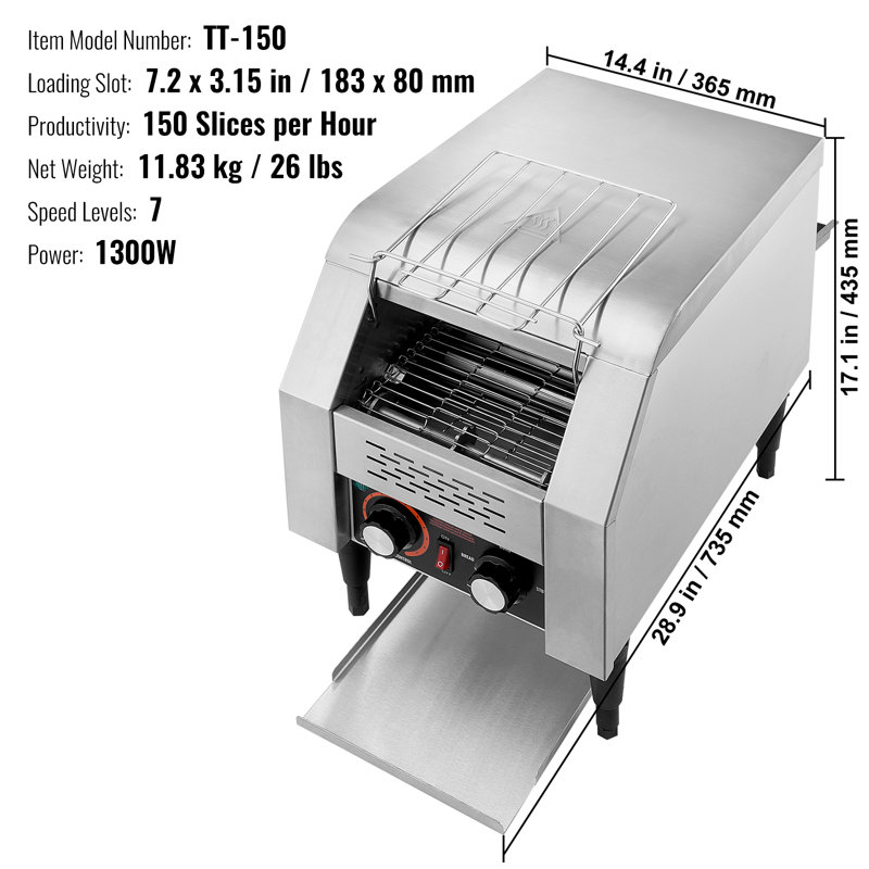 VEVOR 1 BTU 1300 Watt Toasters