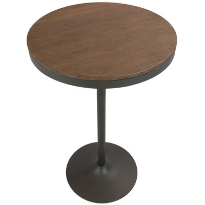 Industrial Adjustable Bar / Dinette Table in Grey and Brown by LumiSource