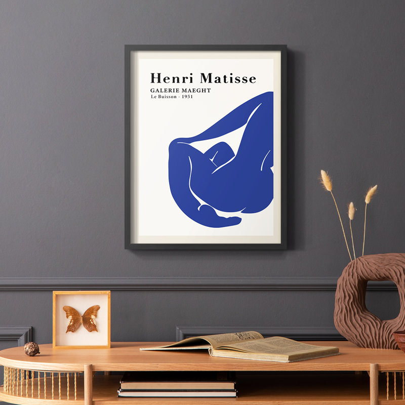 Matisse CXV III, reproduction encadrée - bois massif, Noir, H 14 po x l 11 po
