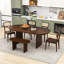 Ensemble de salle à manger ovale 6 pièces avec banc, table de cuisine moderne pour 6-321518239