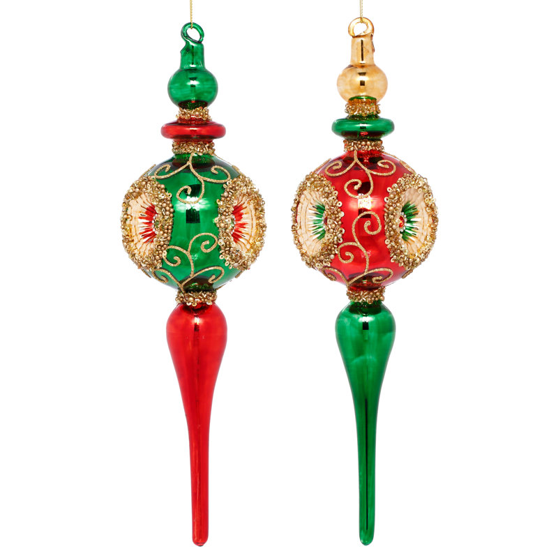 Christmas Swirl Finial Ornament, 12 Inches