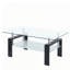 Table basse de salon en verre trempé transparent, 2 couches