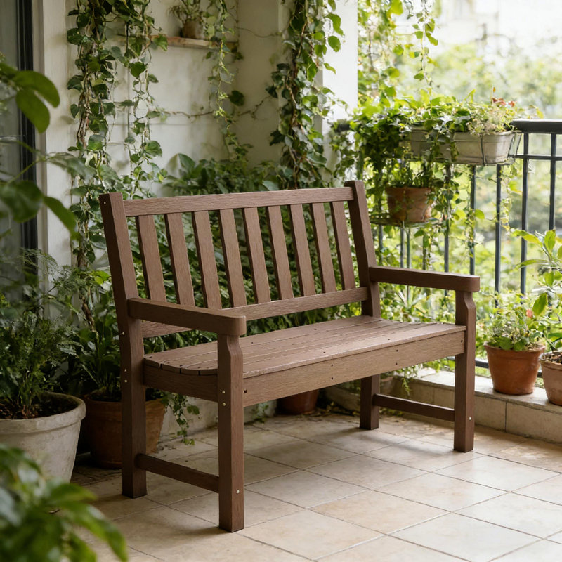 Banc de parc, banc de véranda pour 2 personnes, banc d'extérieur, siège courbé