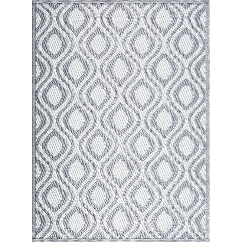 Tapis gris / blanc Tilford, Rectangle 4 pi x 6 pi