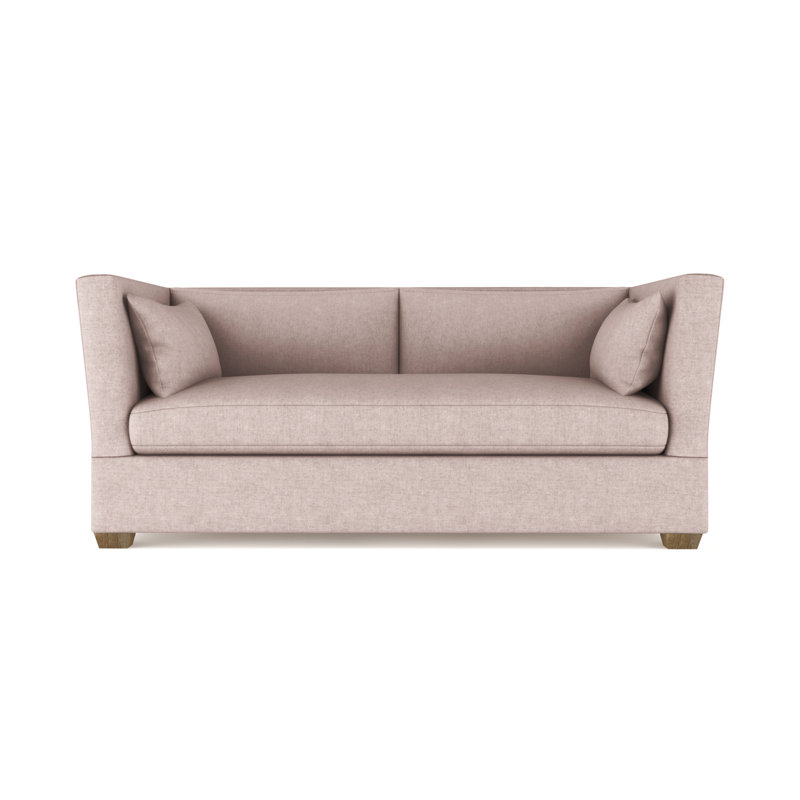 Rivington Flare Square Track-Arm Sofa, Weathered, 31" H x 84" W x 37" D, Plush Velvet Blush