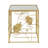 Lenssen Gold Finish Peony And Ginkgo End Table With Mirror Top