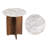 Naomi 18" Mid-Century Round End Table, Natural White Marble Top & Honey Mango Wood Cross Base, Accent Side Table for Living Spaces-1515385532