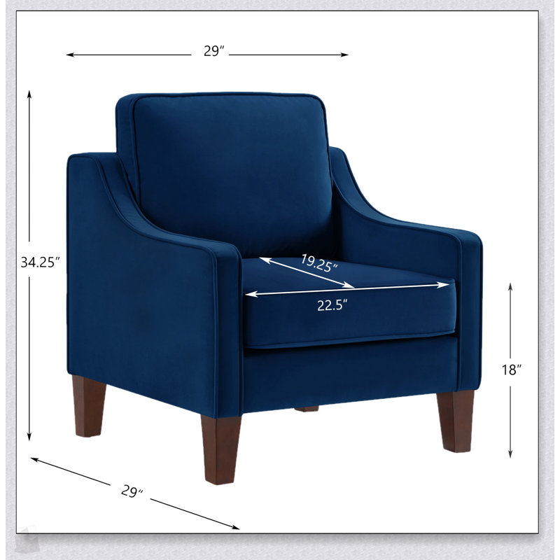 Fauteuil moderne, fauteuil simple de salon avec rembourrage confortable et design polyvalent pour les petits espaces, Bleu