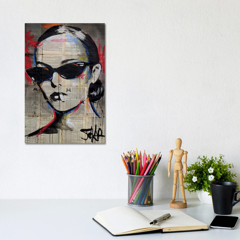 Beatnik Flair by Loui Jover - Wrapped Canvas Painting, 20.32 cm H x 30.48 cm W