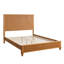 Ensemble de chambre à coucher 3 pièces pour lit queen avec cadre de lit en bois massif et 2 tables de chevet, fini naturel