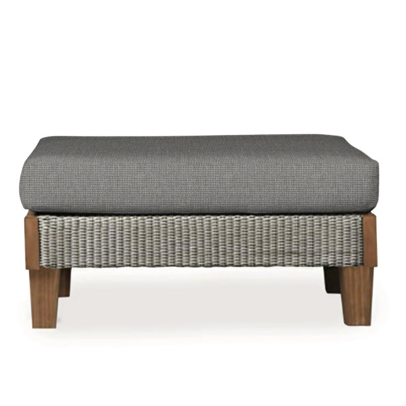 Catalina Outdoor Ottoman, Callen Celadon, Pewter