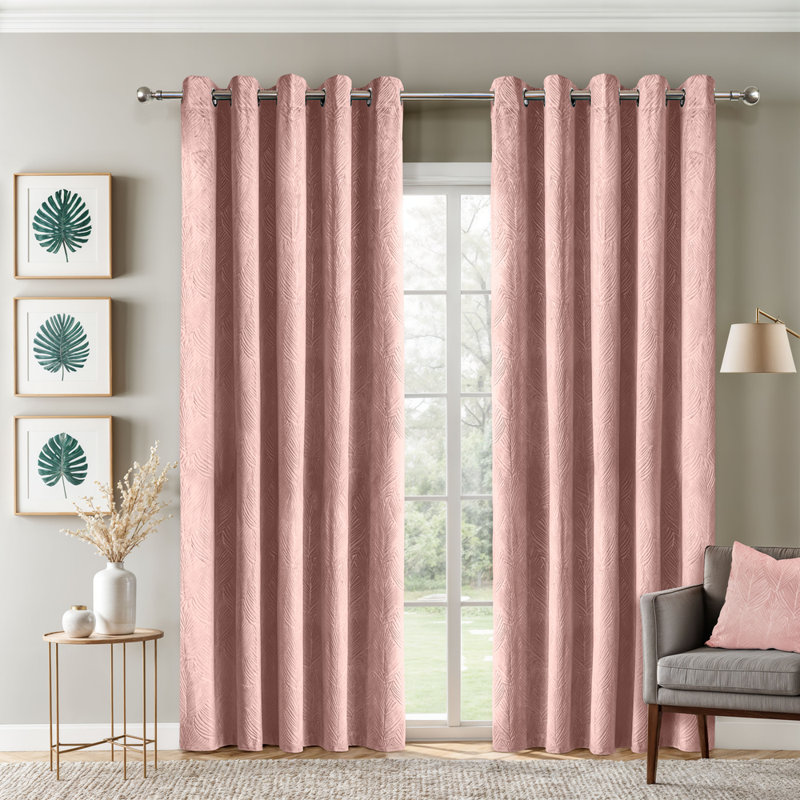 Wiburgh Blackout Curtain Panel Pair, Pink, 116cm Width x 137cm Drop