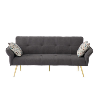 Canapé-lit futon convertible avec pieds en métal